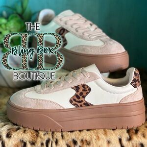Corkys Cream and Brown Leopard Sneakers